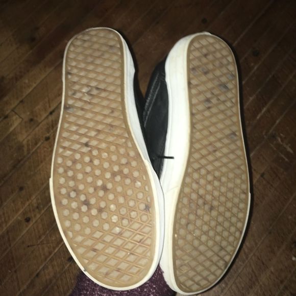 Black leather low top sneakers Vans - Picture 3 of 6